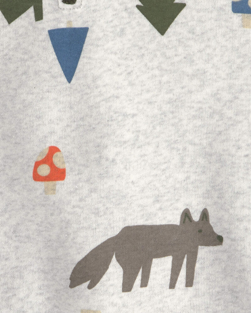 Tout-petit gar&ccedil;on - Ensemble 2 pi&egrave;ces haut &agrave; motif renard et pantalon en molleton &agrave; renard &ndash; Gris/Vert, image 4 sur 4 diapositives
