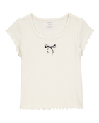 Kid Bow Pointelle Baby Tee, image 1 of 3 slides