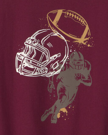 Gar&ccedil;ons - T-shirt manches longues &agrave; th&egrave;me football - Bourgogne, 