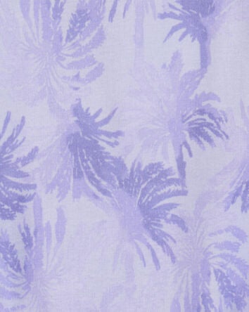 Kid Tropical Print Ribbed Tank Top - Blue, 