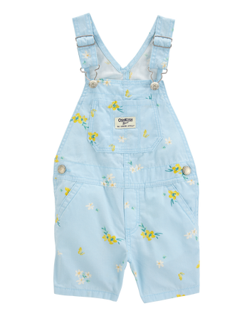 Toddler Striped Floral Shortalls, 