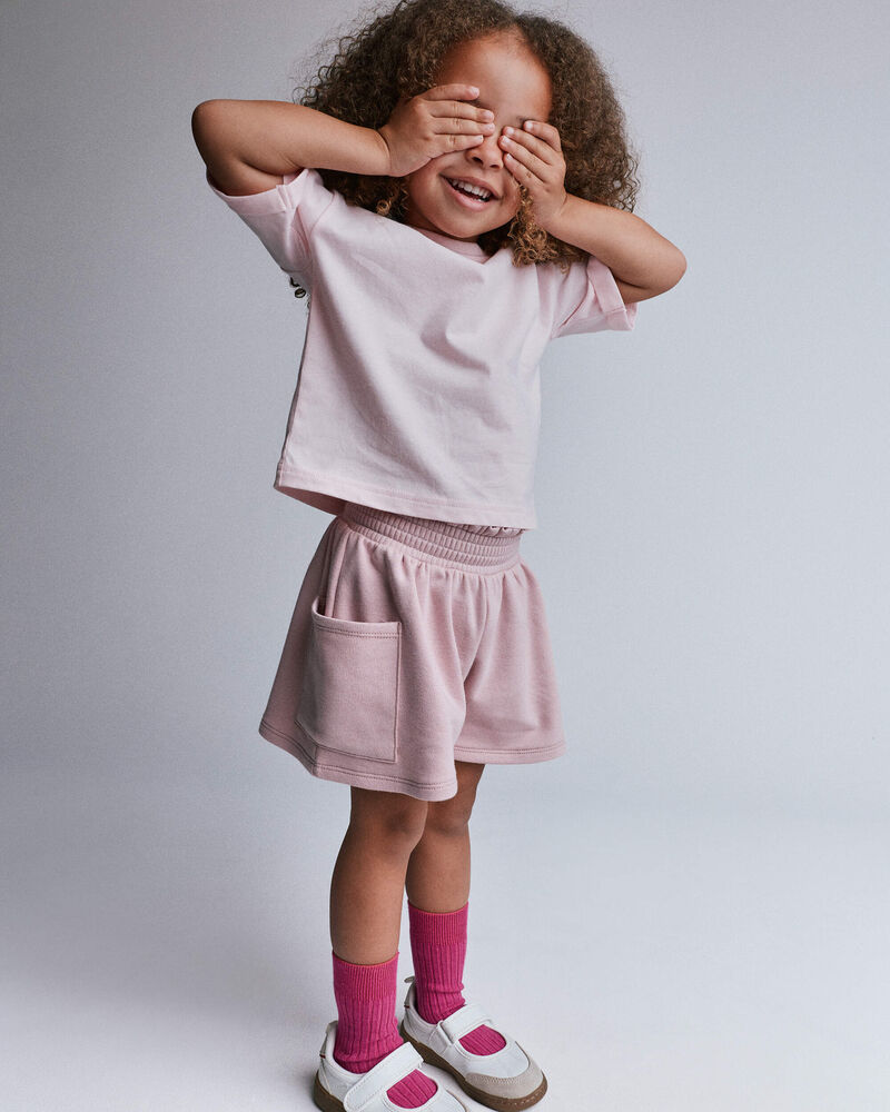 Toddler Girl Swing Shorts with Pockets - Rose, image 4 of 6 slides