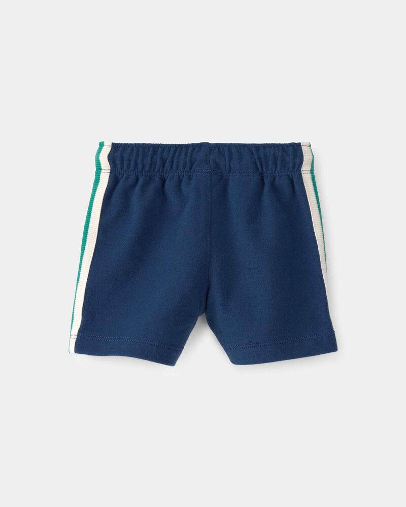 B&eacute;b&eacute; gar&ccedil;on - Short en jersey bouclette &agrave; rayures - Bleu/Vert, image 2 sur 4 diapositives