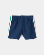 B&eacute;b&eacute; gar&ccedil;on - Short en jersey bouclette &agrave; rayures - Bleu/Vert, image 2 sur 4 diapositives