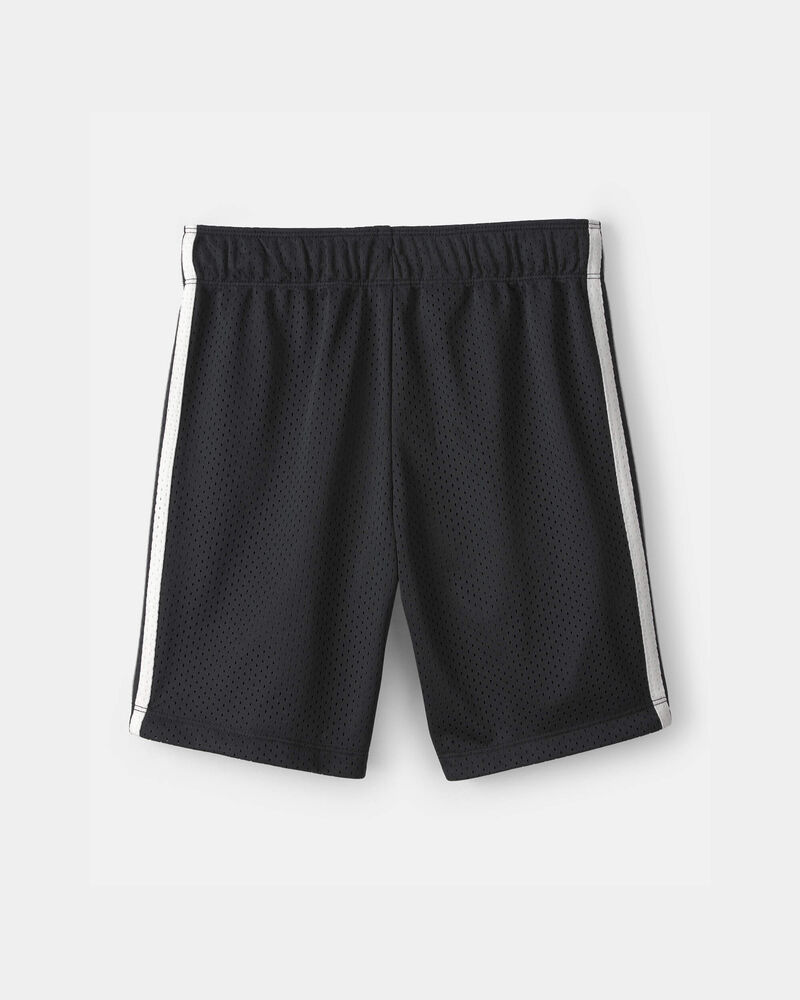 Boys Striped Mesh Active Shorts - Black, image 2 of 5 slides