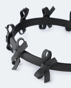 Toddler Girl Faux Leather Bow Headband - Black, image 2 of 2 slides