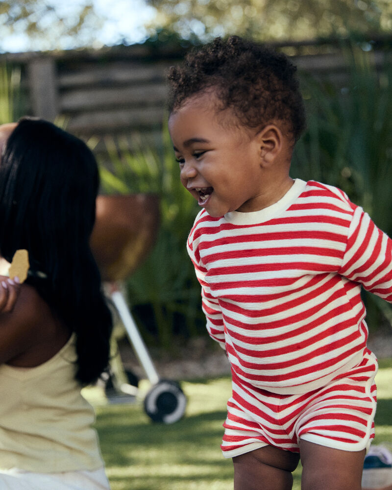 Baby 2-Piece Top & Short Set - Red, image 2 of 6 slides