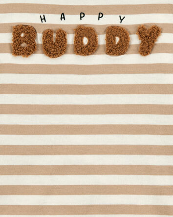Baby Boy 3-Piece Striped Outfit Set - Brown, 