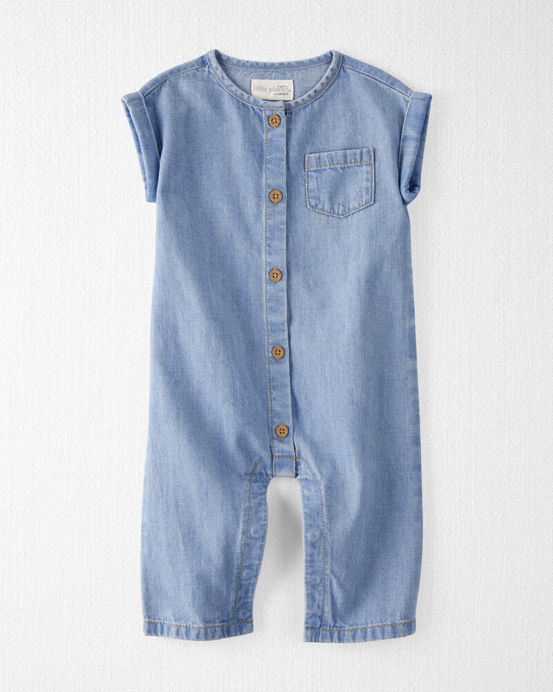 Bébé Combinaison en chambray de coton biologique, image 1 sur 4 diapositives