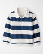 Toddler Boy Organic Cotton Henley Top in Stripes, image 1 of 5 slides