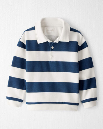 Toddler Boy Organic Cotton Henley Top in Stripes, 