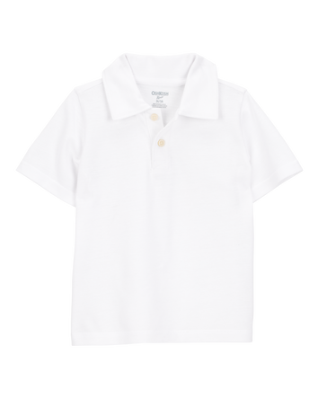 Toddler Pique Uniform Polo Shirt - White, 