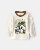 B&eacute;b&eacute; gar&ccedil;on - T-shirt manches longues &agrave; imprim&eacute; &laquo;Get Outside&raquo; - Ivoire, image 1 sur 2 diapositives