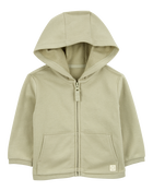 Baby Zip-Up French Terry Hoodie - Green, image 1 of 3 slides