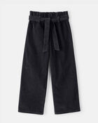 Girls Corduroy Wide-Leg Pants - Black, image 1 of 4 slides