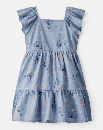 Toddler Girl Bluey Floral Print Denim Dress - Blue, 