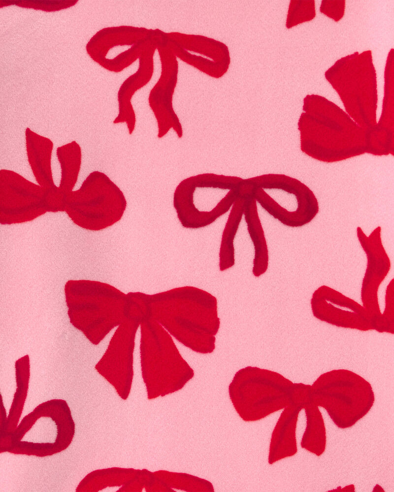 Toddler Girl 2-Piece Bows DreamPlush Snug Fit Pyjama Set - Pink, image 5 of 7 slides