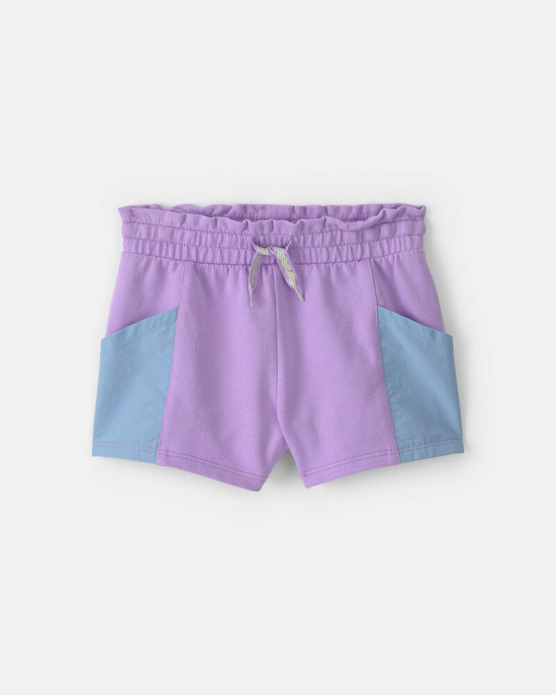 Tout-petit fille - Short en jersey bouclette - Mauve/Bleu, image 1 sur 5 diapositives