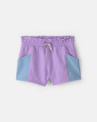 Tout-petit fille - Short en jersey bouclette - Mauve/Bleu, image 1 sur 5 diapositives