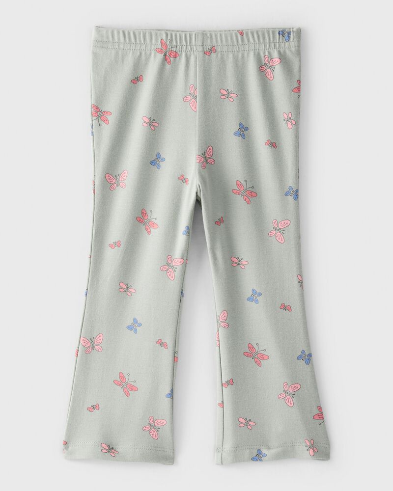 Baby Girl Butterfly Flare Pull-On Stretch Leggings - Green, image 2 of 4 slides
