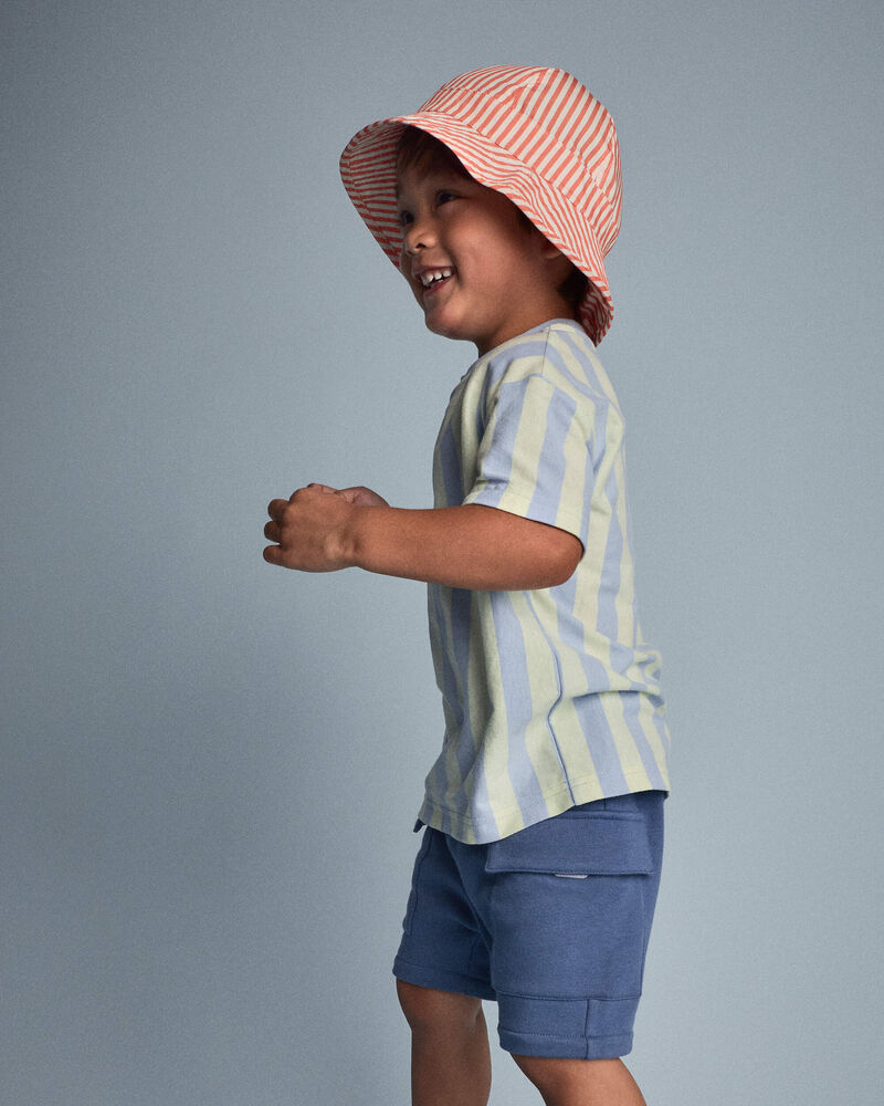 Toddler Boy Relaxed Tee in Stripes - Blue/Yellow, image 4 of 6 slides