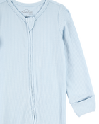 Bébé garçon - Grenouillère PurelySoft à fermeture à glissière à 2 sens de couleur unie - Bleu, image 3 sur 6 diapositives