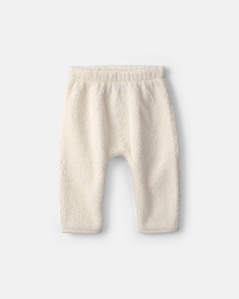 B&eacute;b&eacute; - Ensemble 2 pi&egrave;ces haut manches longues et pantalon en molleton &agrave; th&egrave;me agneau &ndash; Cr&egrave;me, image 2 sur 4 diapositives