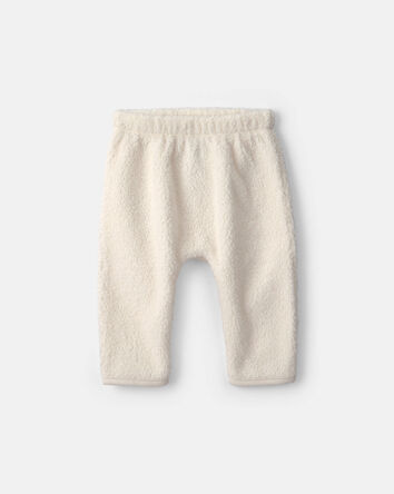 B&eacute;b&eacute; - Ensemble 2 pi&egrave;ces haut manches longues et pantalon en molleton &agrave; th&egrave;me agneau &ndash; Cr&egrave;me, 