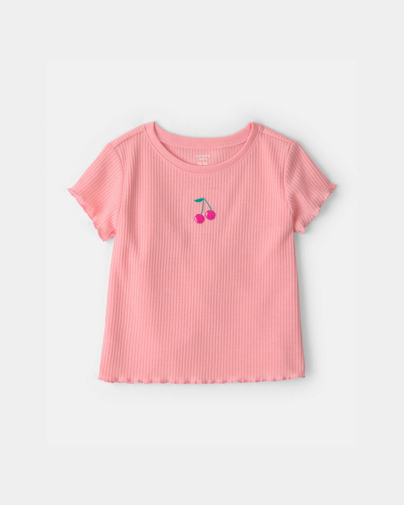 Toddler Girl Fruit Short-Sleeve Loose Fit 2-Piece pyjama Set - Pink, image 2 of 6 slides