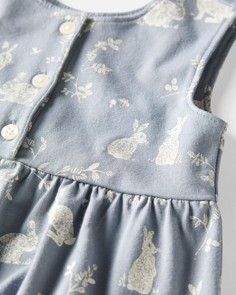 Toddler Organic Cotton Bunny-Print Dress, image 3 of 5 slides