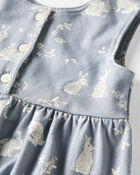 Toddler Organic Cotton Bunny-Print Dress, image 3 of 5 slides