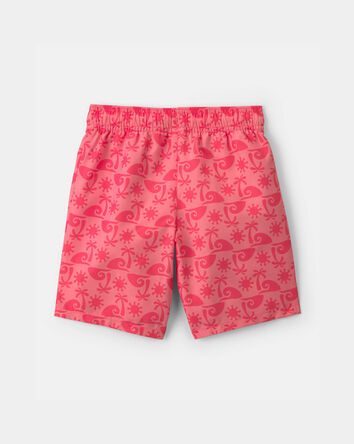 Boys Tropical Swim Trunks - Red, 
