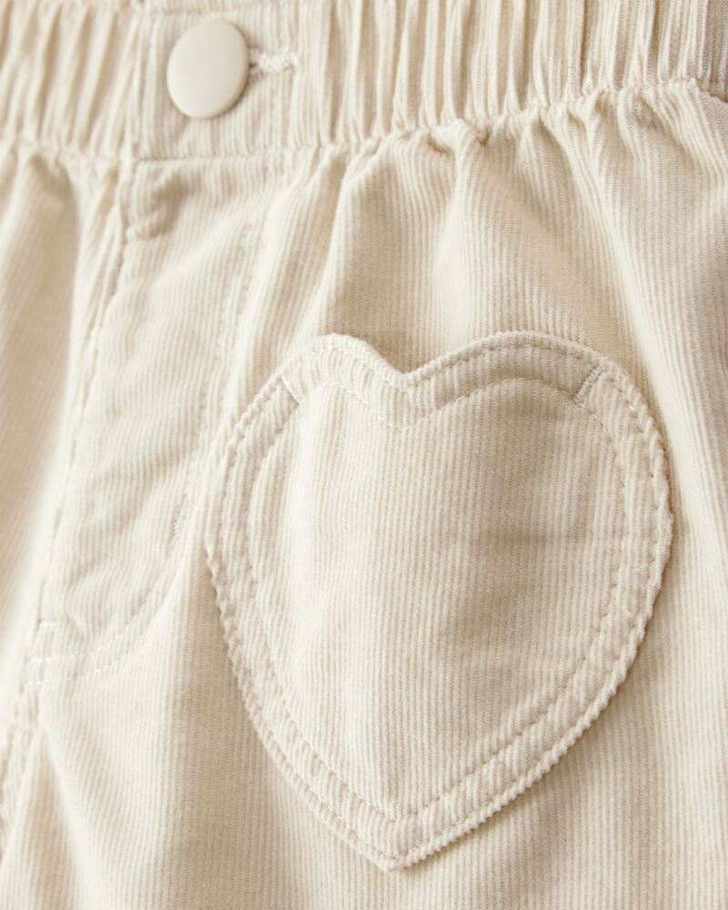 Toddler Girl Heart Pocket Barrel Pants - Tan, image 3 of 5 slides