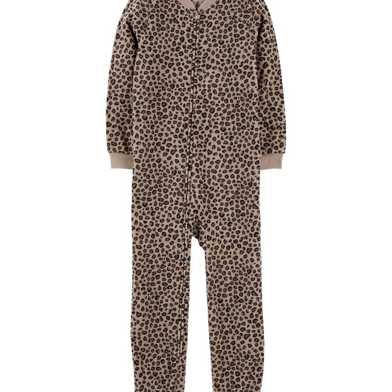 Brown Kid 1 Piece Cheetah Print Fleece Footless Pyjamas Carter s Oshkosh Canada