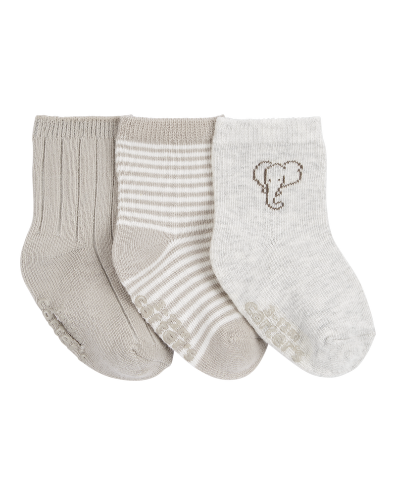 Baby 3-Pack Elephant Socks, image 1 of 2 slides