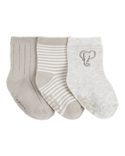 Baby 3-Pack Elephant Socks, image 1 of 2 slides