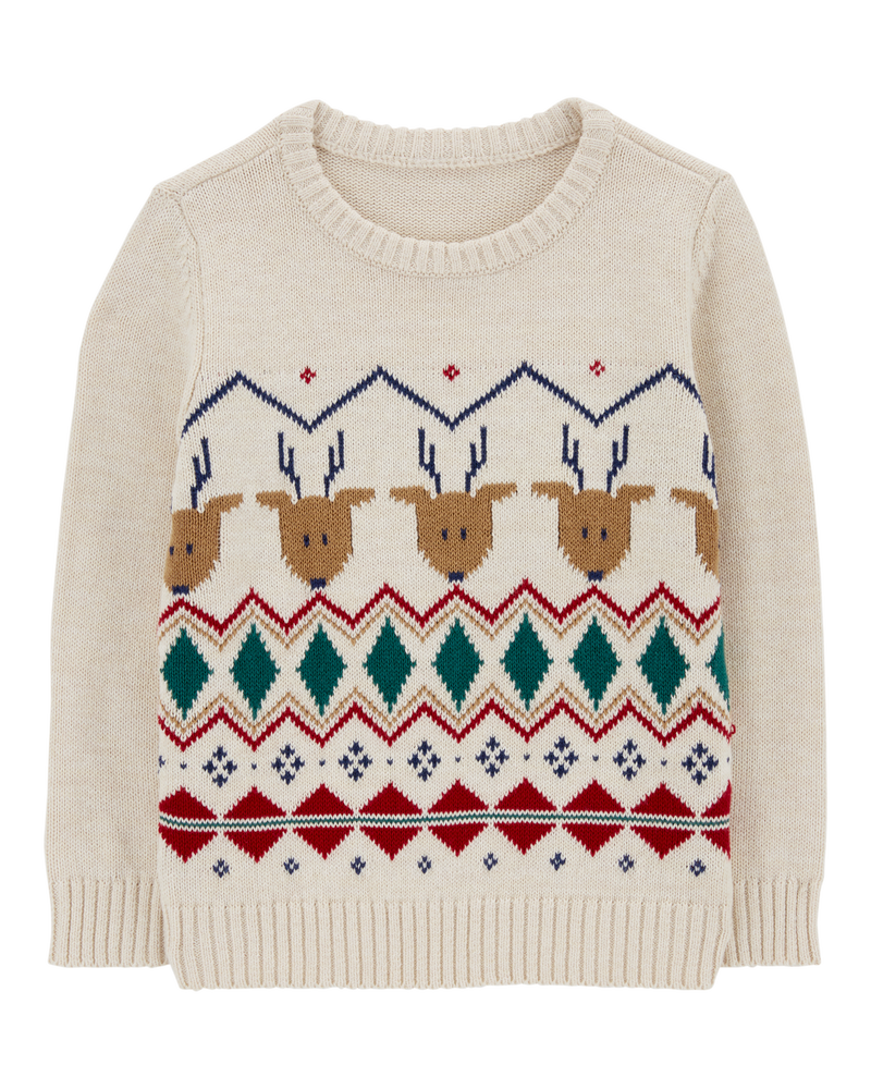 Toddler Fair Isle Cotton Sweater