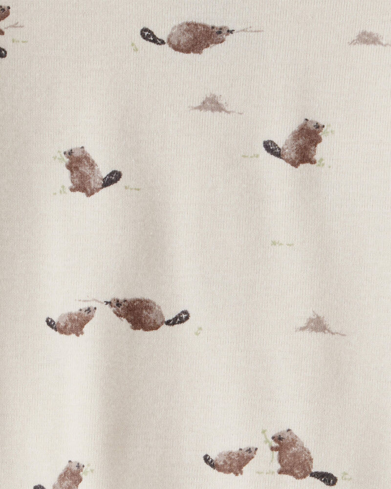 Bébé - Pyjama en coton biologique à imprimé de castor, image 3 sur 5 diapositives