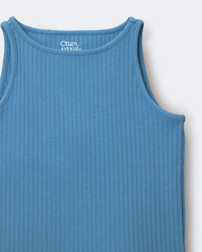 Toddler Girl Ribbed Playtime Tank - Teal, image 5 of 5 slides