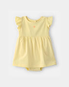 Baby Girl Sunshine Short-Sleeve Bodysuit Dress - Yellow, image 1 of 5 slides