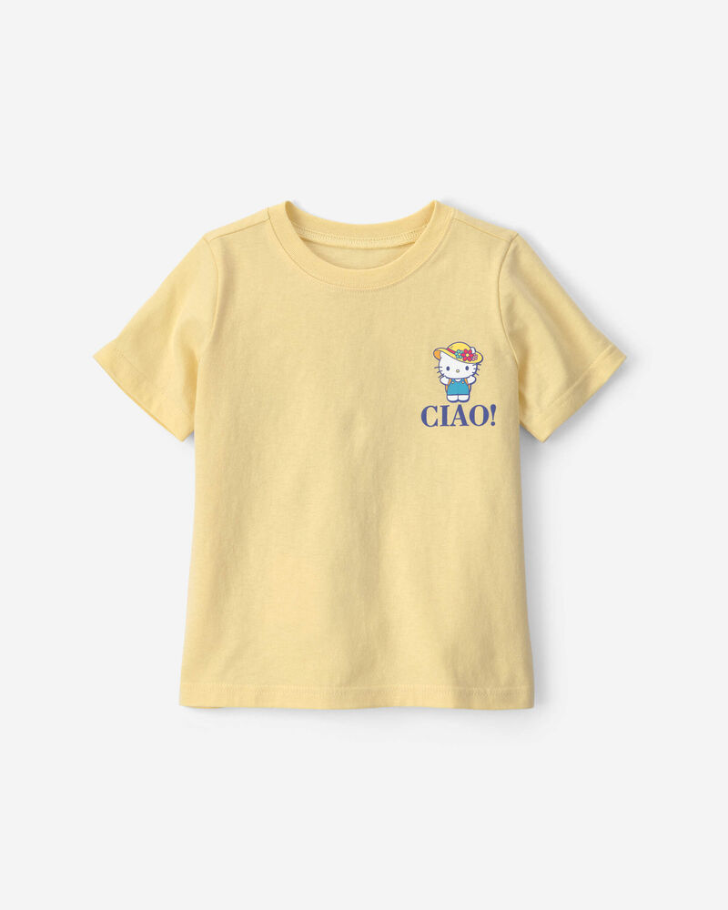 Toddler Girl 'Ciao! It's Going To Be A Good Day' Hello Kitty Graphic Tee - Yellow, image 1 of 5 slides