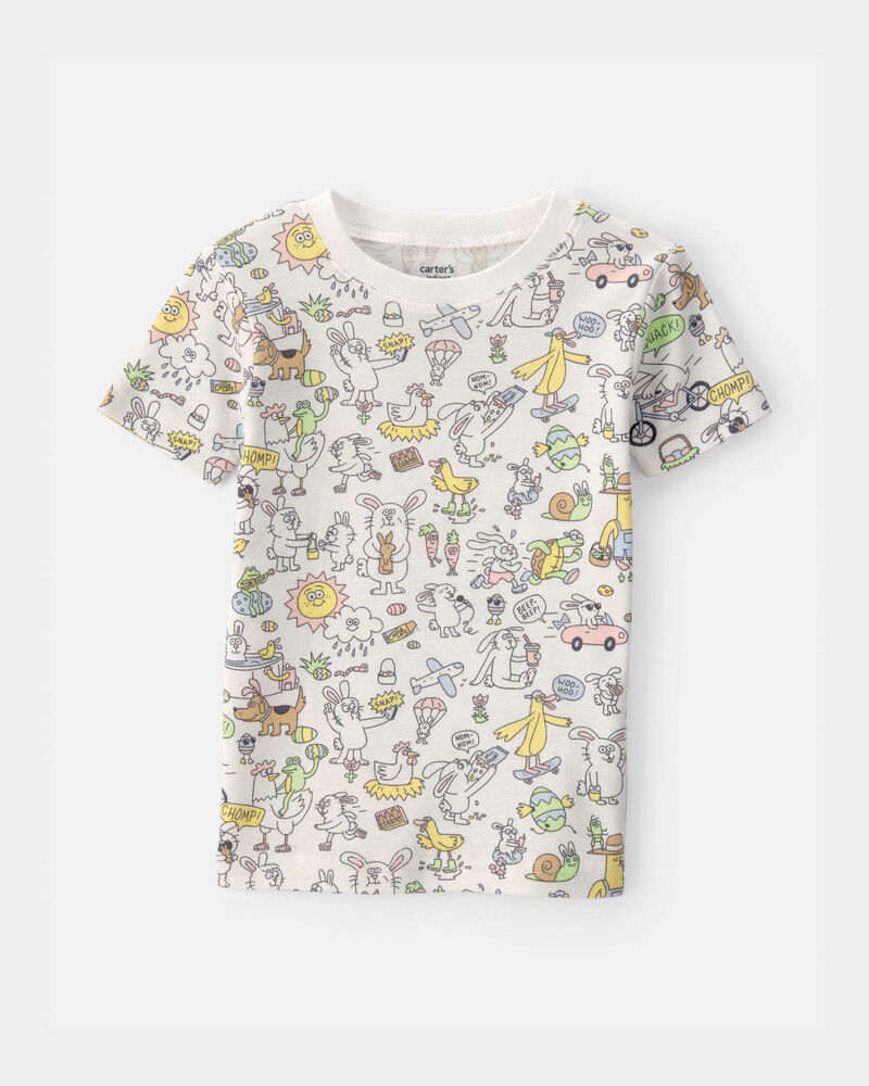 Toddler Easter Scavenger Hunt 100% Cotton Snug Fit 2-Piece Pyjama Set - Ivory, image 3 of 5 slides