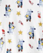 Kid Bluey 100% Cotton Long-Sleeve Snug Fit 2-Piece Pajamas - White, image 2 of 3 slides