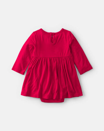B&eacute;b&eacute; fille - Robe cache-couche PurelySoft&trade; &agrave; manches longues &ndash; Rouge, 