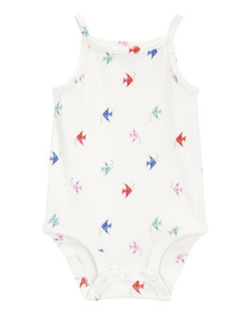 Bébé Cache-couche sans manches imprimé poisson, 