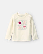 Toute-petit fille - Toute-petite fille - T-shirt manches longues &agrave; motif fruit - Blanc, image 1 sur 2 diapositives