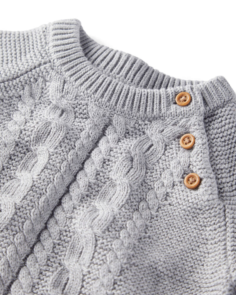 Baby Organic Cotton Cable Knit Sweater Set, image 2 of 5 slides