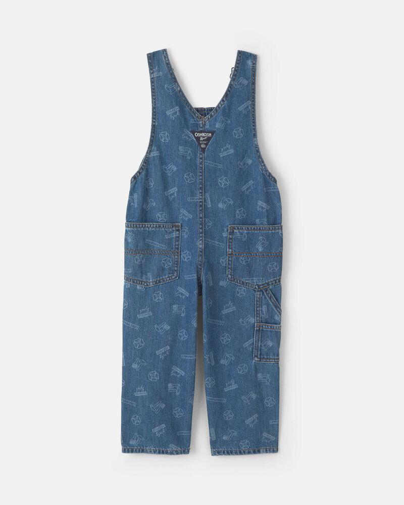 Toddler Logo Denim Overalls - Light Wash, image 2 of 4 slides
