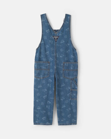 Toddler Logo Denim Overalls - Light Wash, 