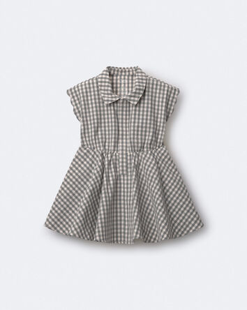 Toddler Girl Avenue Twirl&trade; Gingham Scalloped Dress in Gingham - Grey, 